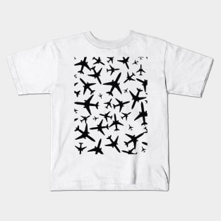 Random Airplanes Pattern Design Kids T-Shirt